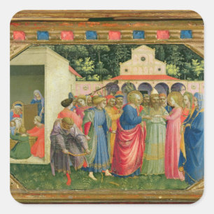 De geboorte en het huwelijk van de Maagd Vierkante Sticker