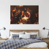 De Geboorte Herders 1668 Canvas Afdruk (Insitu (Slaapkamer))