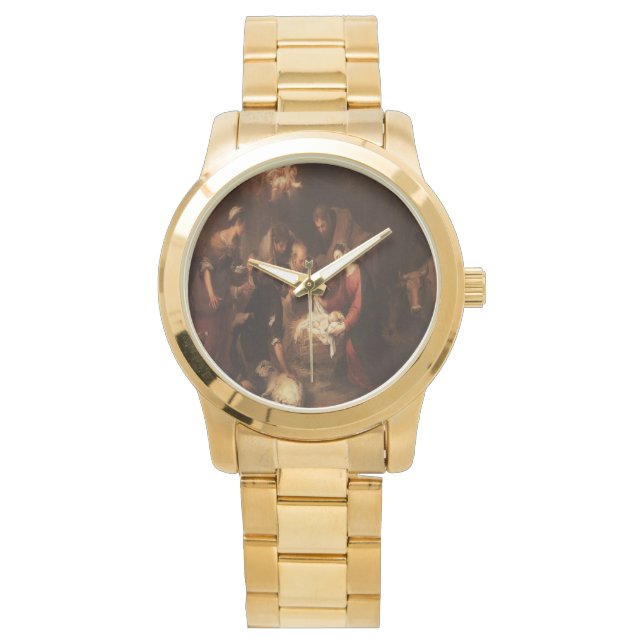 De Geboorte Herders 1668 Horloge (Voorkant)