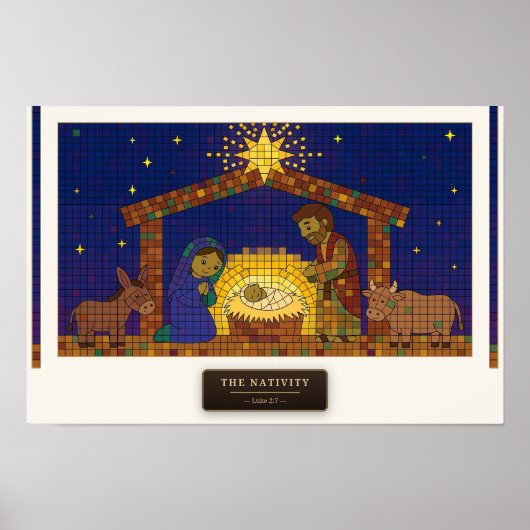 De Geboorte — kubus mozaïek Poster (Voorkant)