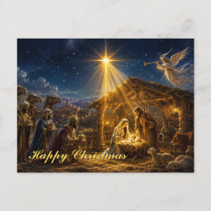 De geboorte met de Wijzen die geschenken brengen Feestdagenkaart