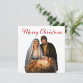 De geboorte met Maria, Jozef en het kindje Jezus Feestdagenkaart (Staand voorkant)