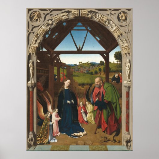 De Geboorte - Petrus Christus Fijne Kunstposter Poster (Voorkant)