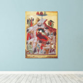 De Geboorte, Russisch icoon, 16e eeuw Canvas Afdruk (Insitu (Houten vloer))