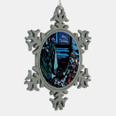 De Geboorte Tin Sneeuwvlok Ornament (Links)