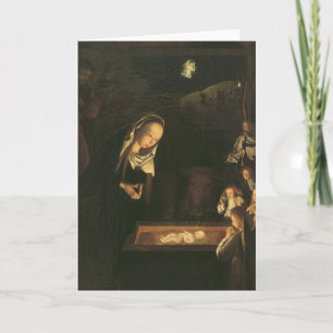 De geboorte van Christus bij Nacht Feestdagen Kaart