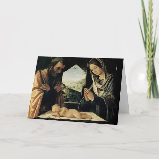 De geboorte van Christus, c.1490 Feestdagen Kaart (Voorkant)