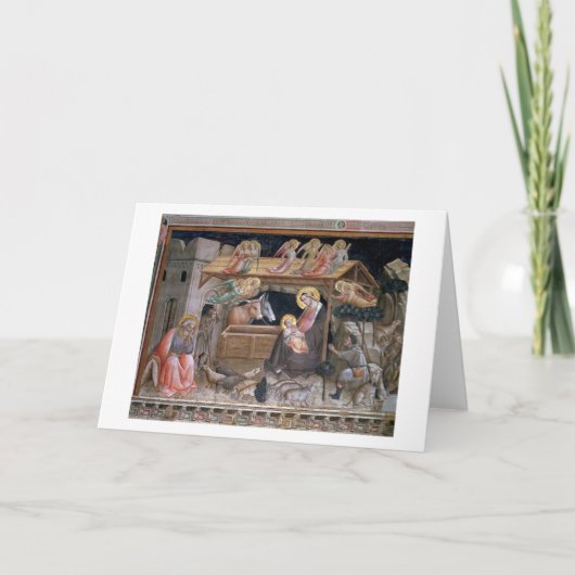 De geboorte van Christus, detail van het leven van Feestdagen Kaart (Voorkant)