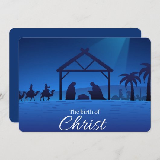 De geboorte van Christus Feestdagenkaart (Voorkant / Achterkant)