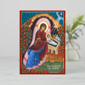 De Geboorte van Christus Folie Feestdagenkaart (Staand Voorkant)