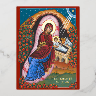 De Geboorte van Christus Folie Uitnodiging Briefkaart