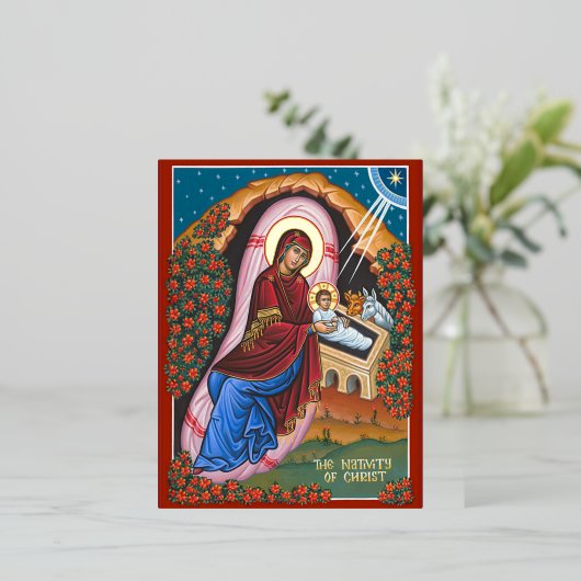 De Geboorte van Christus Folie Uitnodiging Briefkaart (Staand Voorkant)