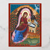 De Geboorte van Christus Folie Uitnodiging Briefkaart (Voorkant)