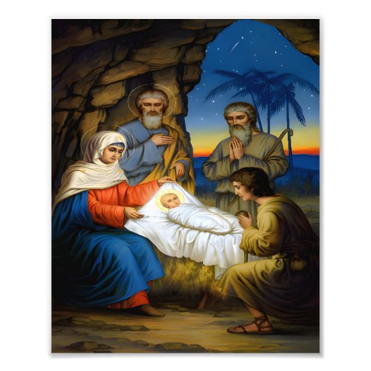 De geboorte van Christus Foto Afdruk (Voorkant)