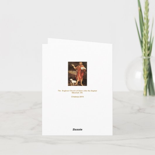 De Geboorte van Christus van Duccio, Engelse Feestdagen Kaart (Achterkant)