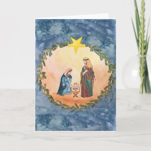 De Geboorte van Christus van Kerstmis Feestdagen Kaart (Voorkant)