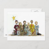 De Geboorte van Christus van Kerstmis Feestdagenkaart (Voorkant / Achterkant)