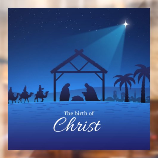 De geboorte van de Christus Nativiteitsscène  Raamsticker (Vel 2)