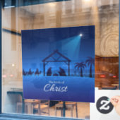 De geboorte van de Christus Nativiteitsscène  Raamsticker (Cafe Raam)