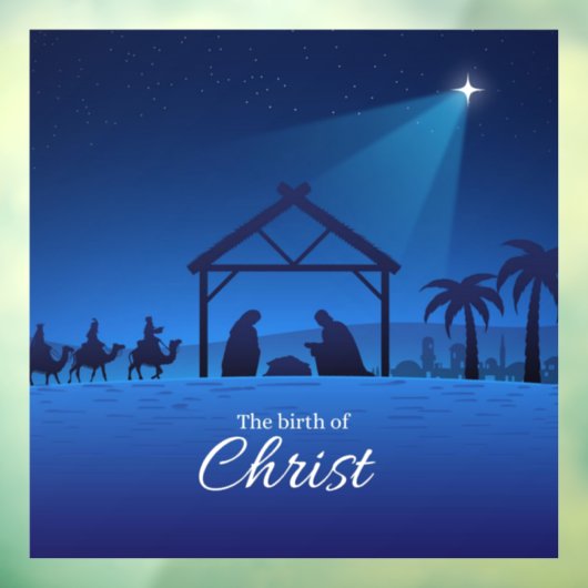 De geboorte van de Christus Nativiteitsscène  Raamsticker (Vel 3)