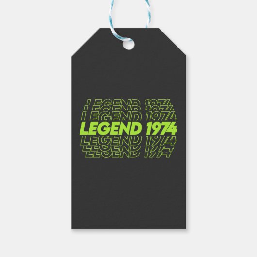 De geboorte van de legende 1974 cadeaulabel (Voorkant)