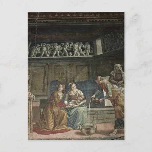 De geboorte van de Maagd, 1485-90 Briefkaart (Voorkant)