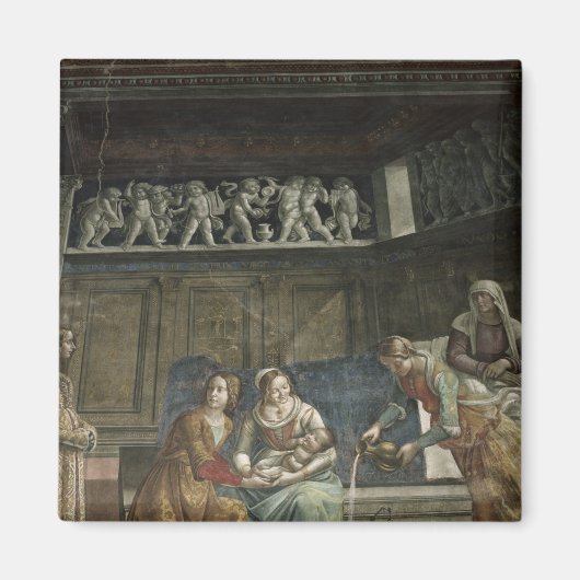 De geboorte van de Maagd, 1485-90 Magneet (Voorkant)