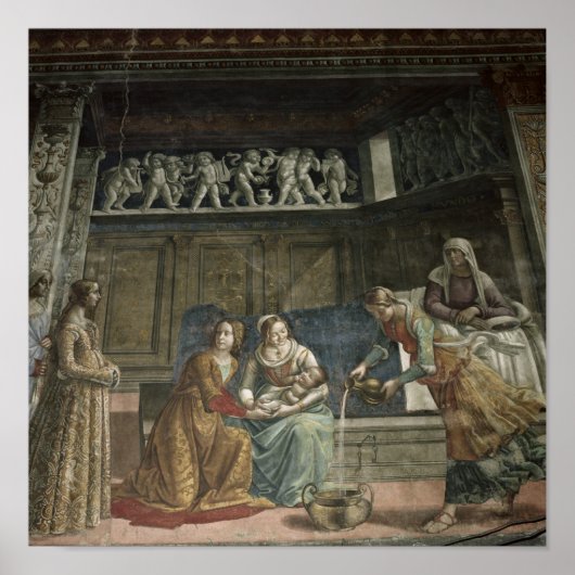 De geboorte van de Maagd, 1485-90 Poster (Voorkant)