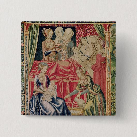 De geboorte van de Maagd Vierkante Button 5,1 Cm (Voorkant)