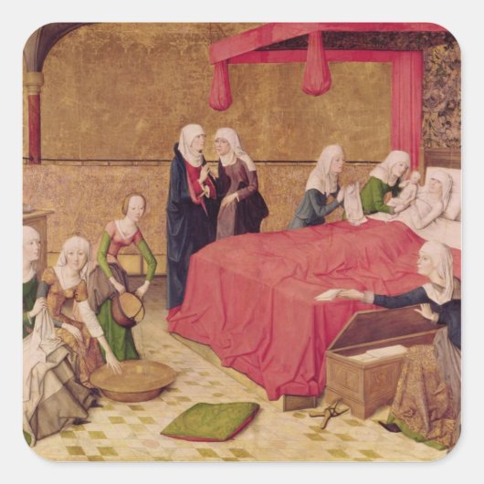 De geboorte van de Maagd Vierkante Sticker (Voorkant)