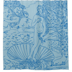 De geboorte van de Venus Sandro Botticelli Blue-li Douchegordijn