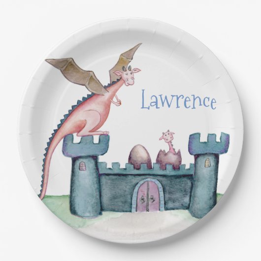 De geboorte van een kleine draak papieren bordje (Voorkant)