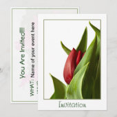 De geboorte van een Lente Rode Tulp - Sjabloon Kaart (Voorkant / Achterkant)