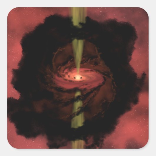 De geboorte van een ster vierkante sticker (Voorkant)