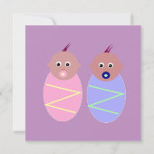 De geboorte van een tweeling Baby shower Kaart (Achterkant)