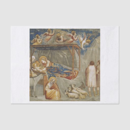 De Geboorte van Jezus Christus door Giotto Tissuepapier (Voorkant)