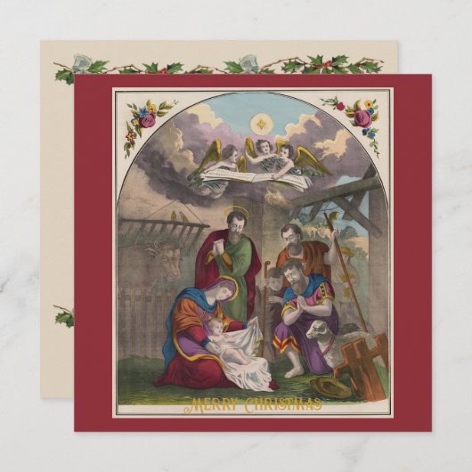 De geboorte van Jezus Christus Platte Kaart (Voorkant / Achterkant)