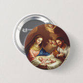 De geboorte van Jezus Christus Ronde Button 5,7 Cm (Voorkant /achterkant)