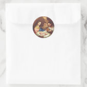 De geboorte van Jezus Christus Ronde Sticker (Tas)