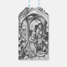 De geboorte van Jezus (door Martin Schongauer) Cadeaulabel