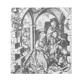 De geboorte van Jezus (door Martin Schongauer) Notitieblok