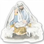 De geboorte van Jezus Kerstmis Sticker (Voorkant)