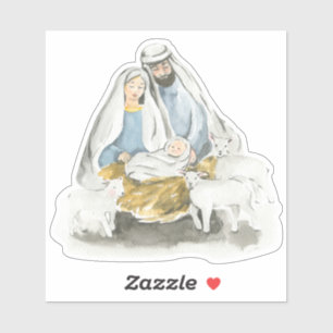 De geboorte van Jezus Kerstmis Sticker