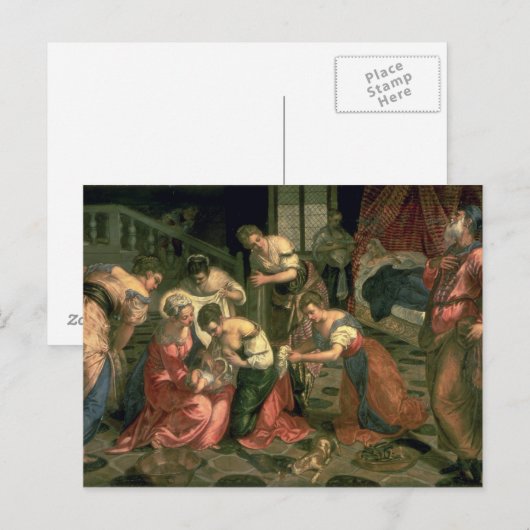 De geboorte van John de Baptist, 1550-59 Briefkaart (Voorkant / Achterkant)