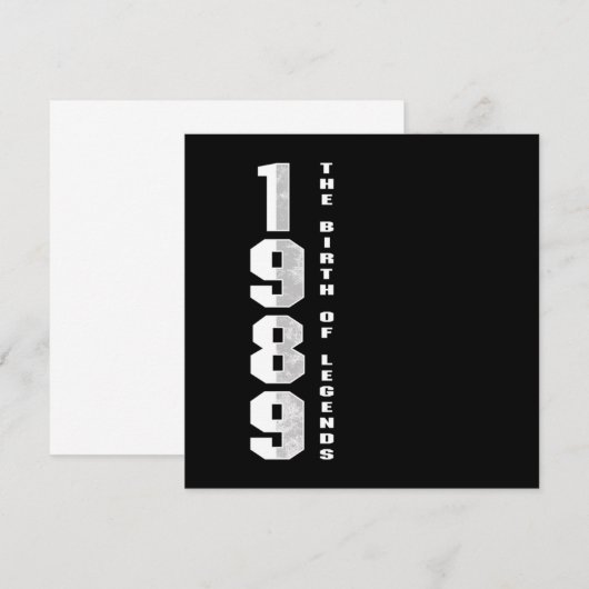 De Geboorte Van Legenden 1989 31e Verjaardagscadea Kaart (Voorkant / Achterkant)