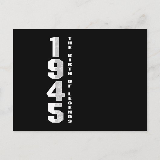 De geboorte van Legends 1945 75th Birthday Gift Briefkaart (Voorkant)