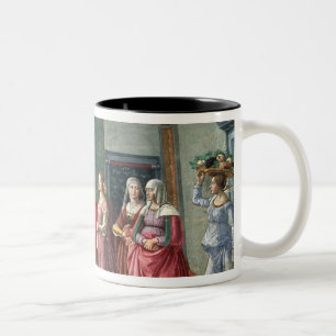 De geboorte van sint-janskruid (fresco) (zie el tweekleurige koffiemok