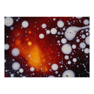 De geboorte van sterren in een Abstracte vloeistof Foto Afdruk