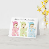 DE GEBOORTE VAN TRIPLETEN WENSKAART KAART (Gele Bloem)