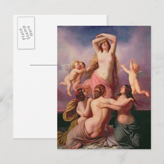 De geboorte van Venus, 1846 Briefkaart (Voorkant / Achterkant)